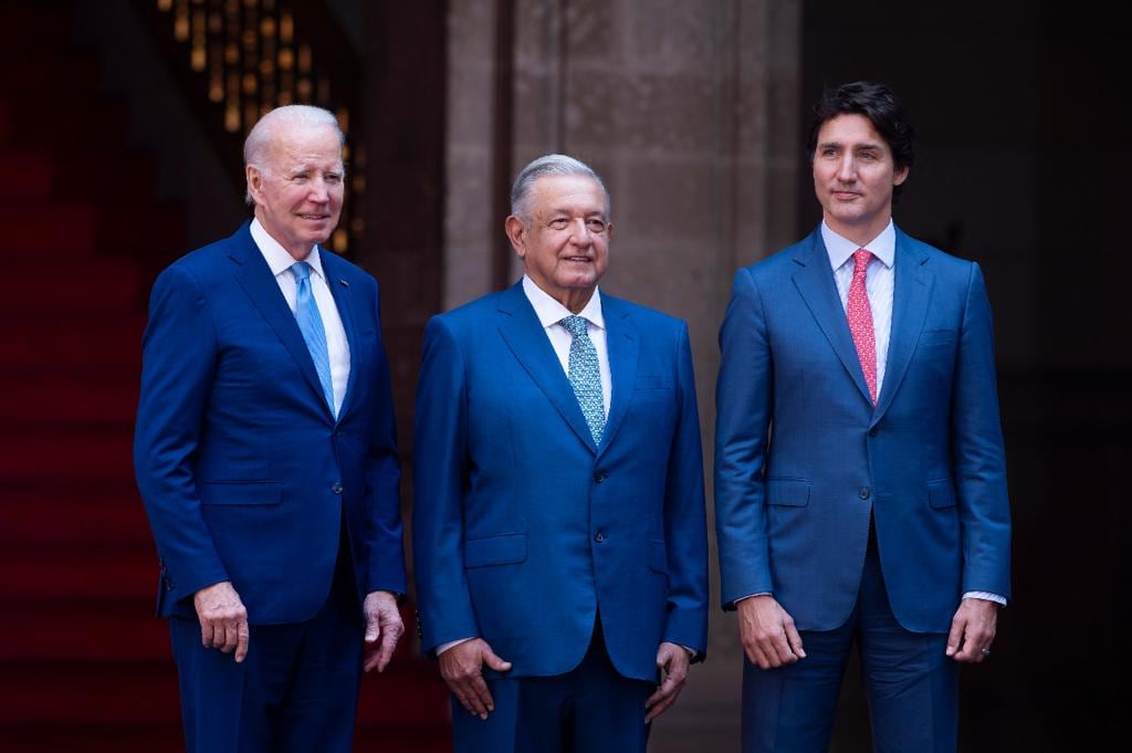 FOTO OFICIAL DEL HISTÓRICO ENCUENTRO DE AMLO, JOE BIDEN Y JUSTIN TRUDEAU