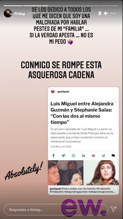 Frida Sofía sobre romances de Luis Miguel