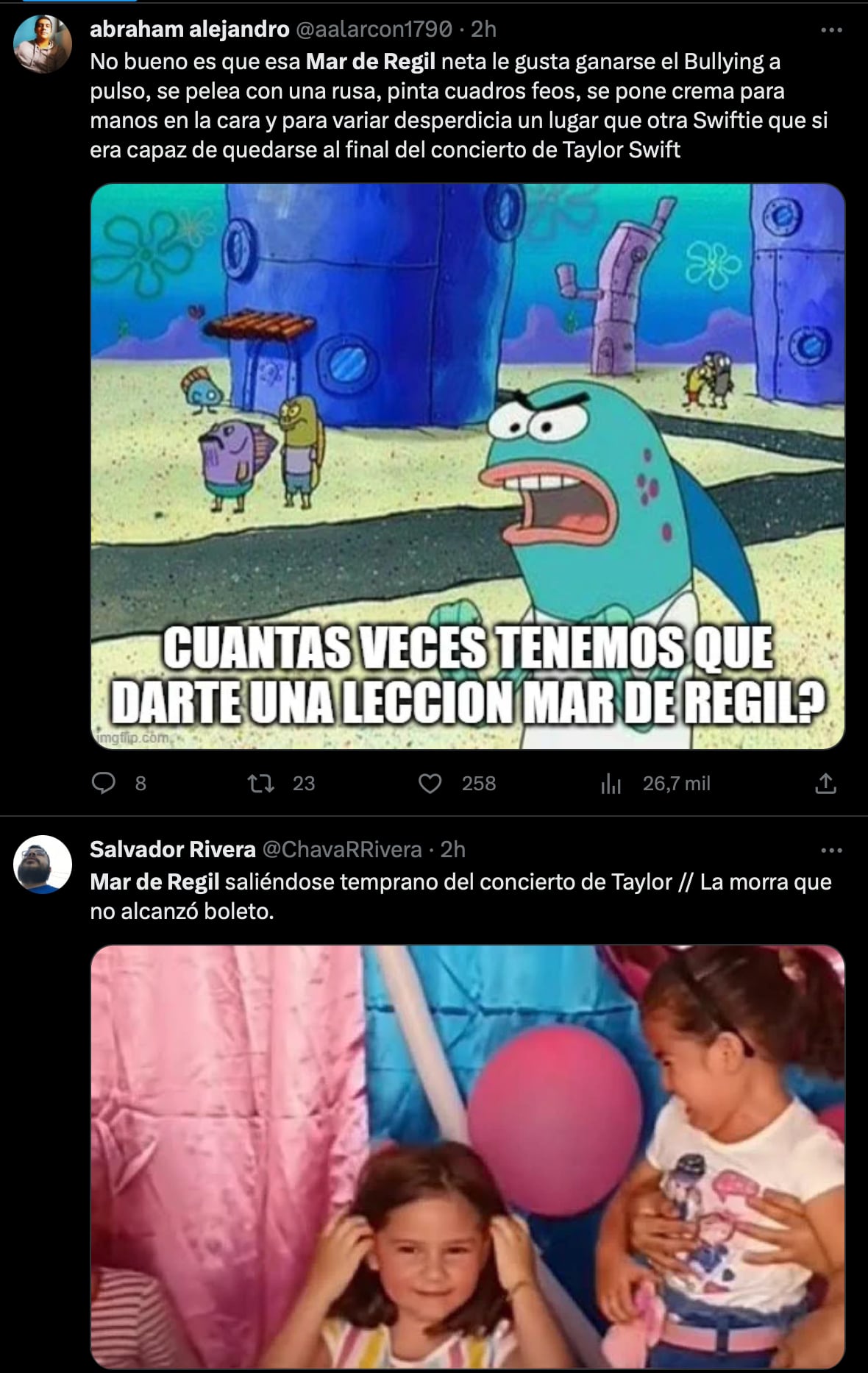 Los memes de Mar de Regil la están funando por irse a mitad del concierto de Taylor Swift en México