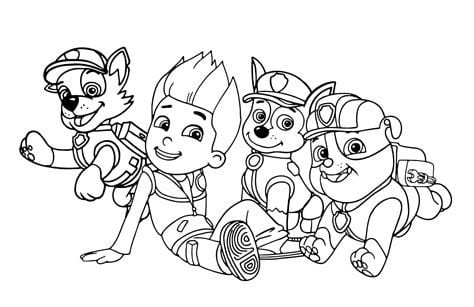 Dibujos bonitos de Paw Patrol y Ryder para colorear por el Día del Maestro