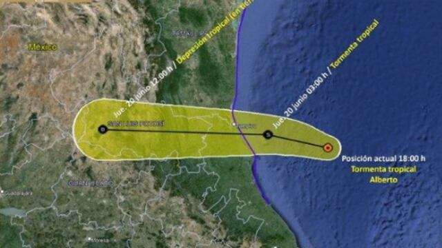 Tormenta tropical Alberto en vivo