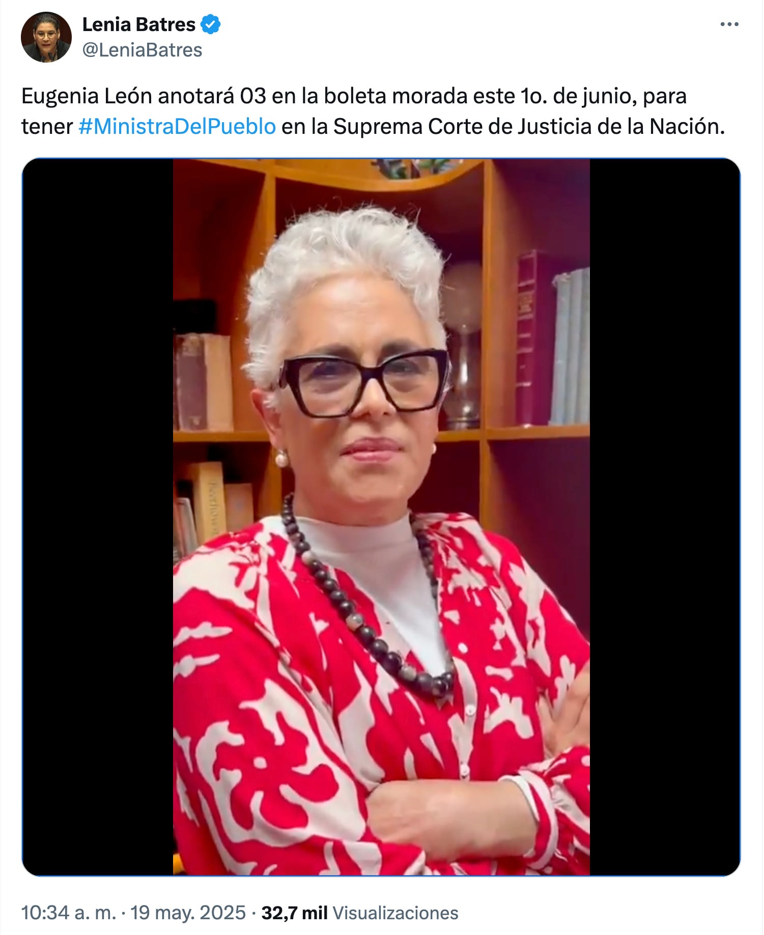 Lenia Batres presume a quienes votarán por ella