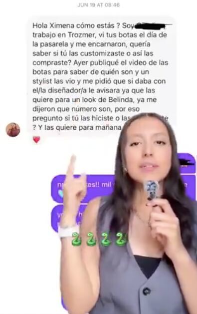 Belinda habría plagiado vestuario de estudiante de moda