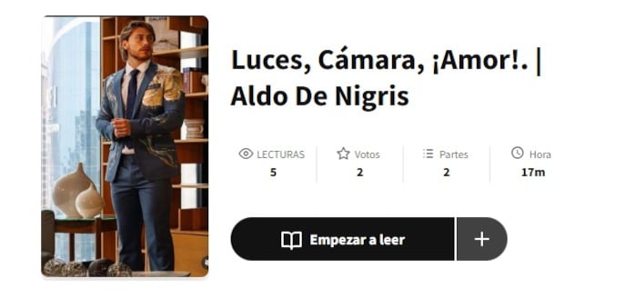 Libro de Aldo de Tamez de Nigris y Aarón Mercury en Wattpad por La casa de los famosos México 2025.