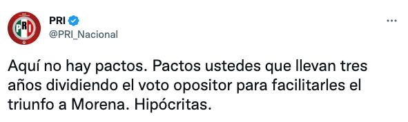 PRI acusa a Movimiento Ciudadano de ser hipócritas