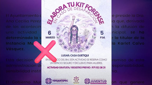 Destituyen a organizadora de taller sobre kit forense en Santo Domingo Tehuantepec