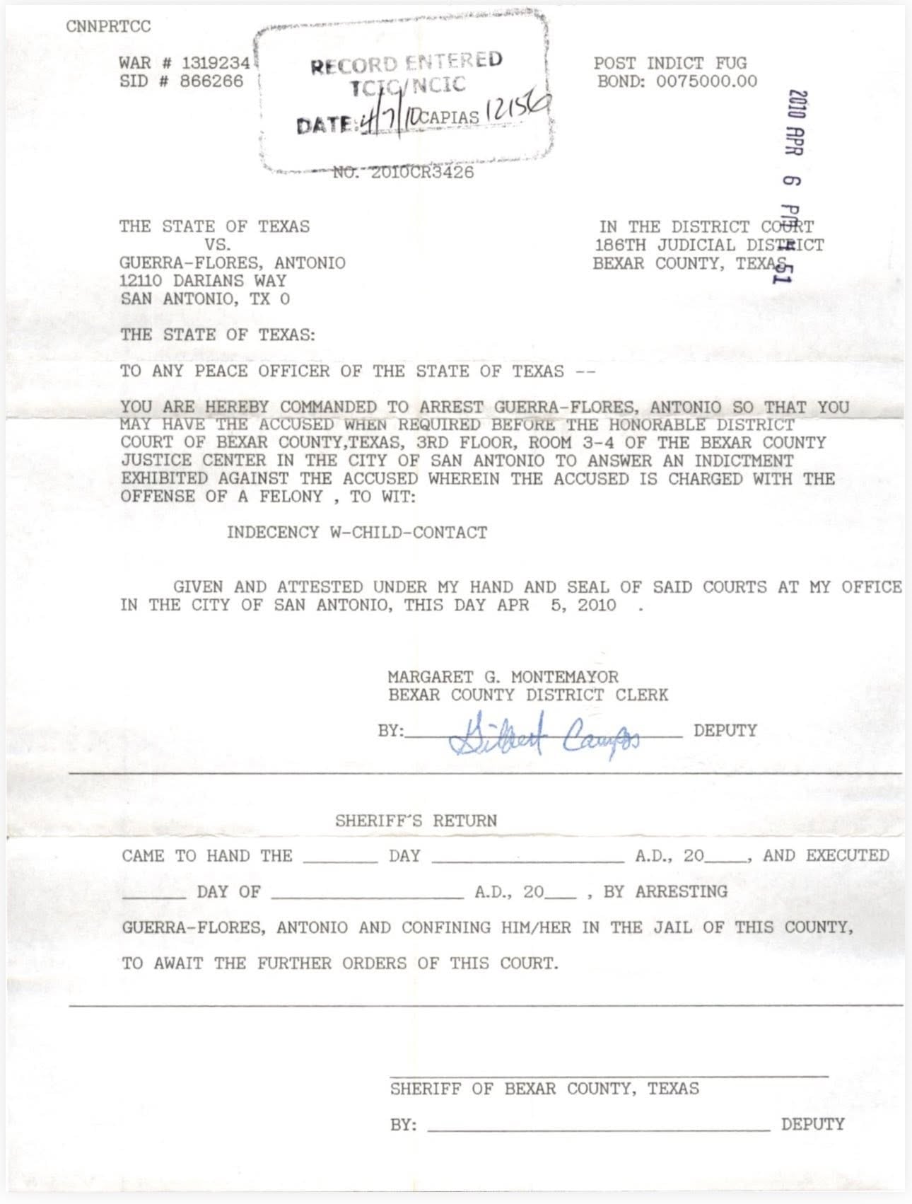 Acusaciones de Estados Unidos contra Antonio Flores