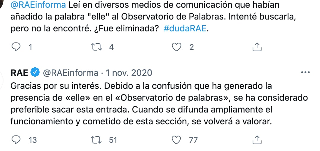 RAE elimina el pronombre "elle"