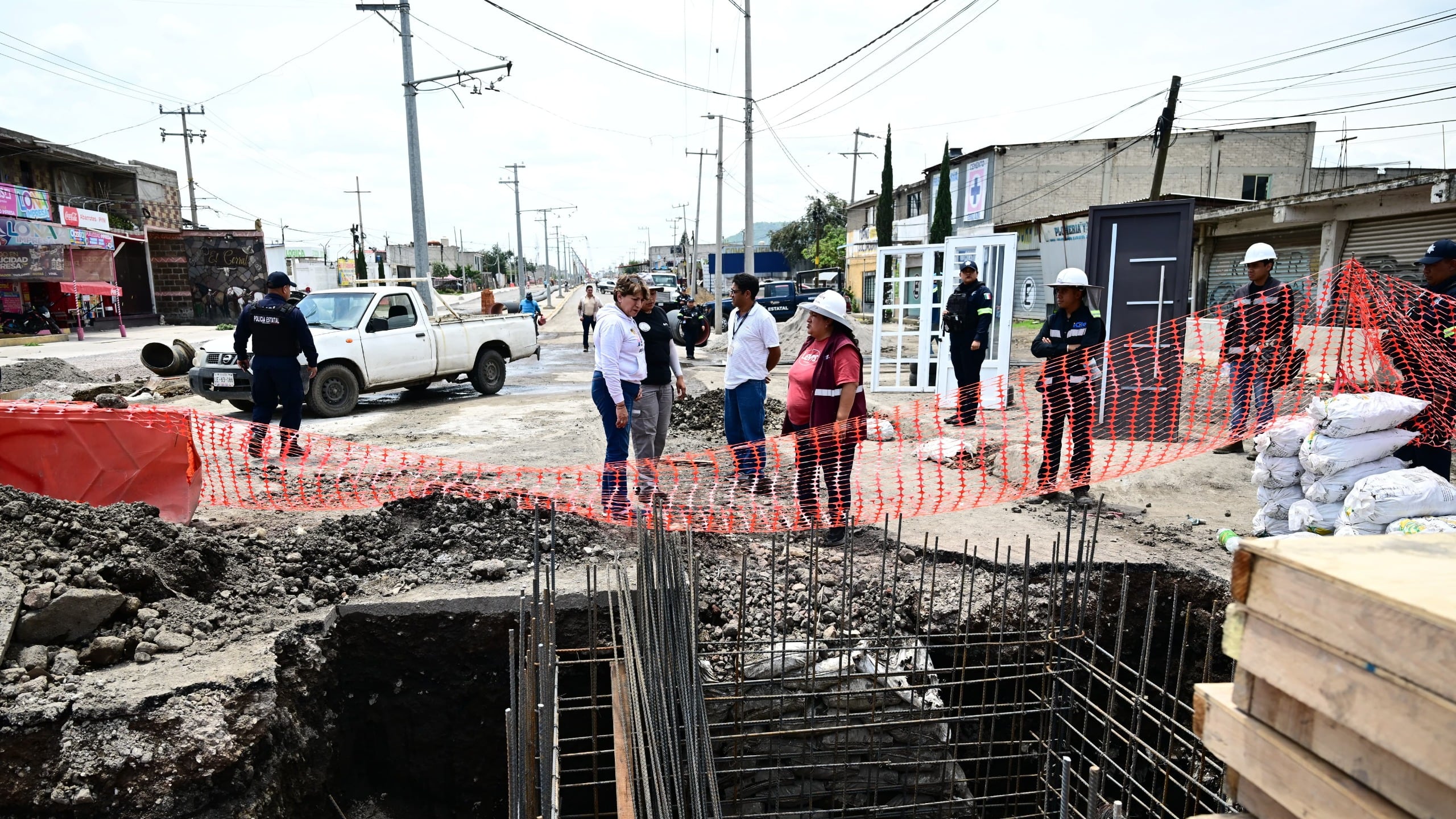 Delfina Gómez supervisa operación del Colector Chalco para prevenir inundaciones