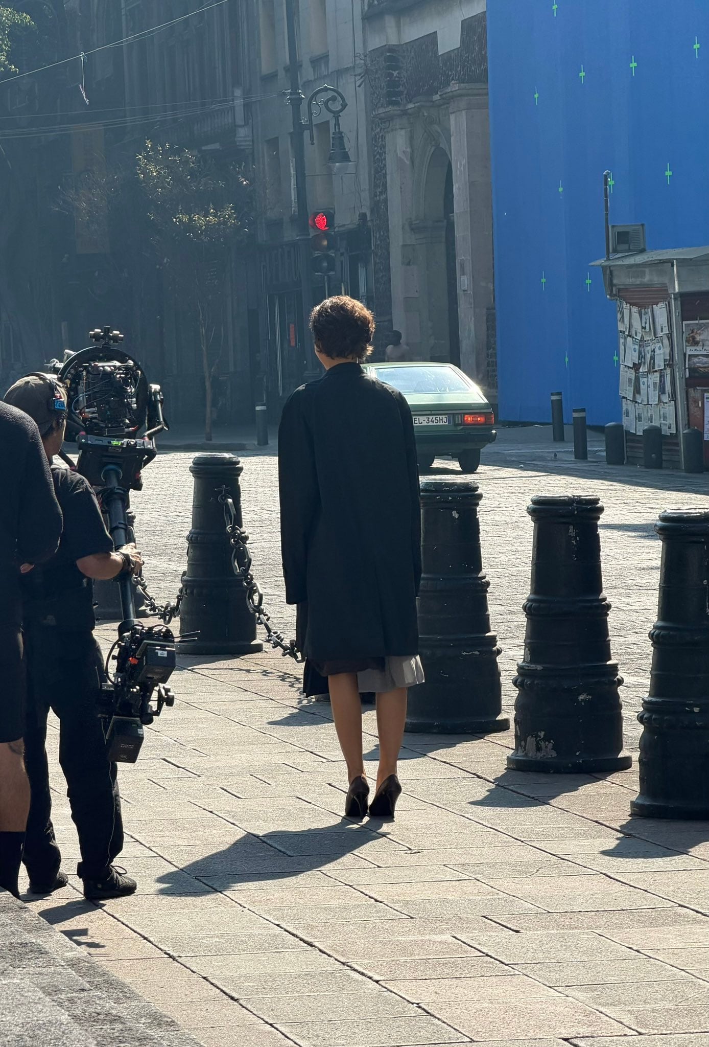 Zendaya grabando comercial en el Centro Histórico de la CDMX.