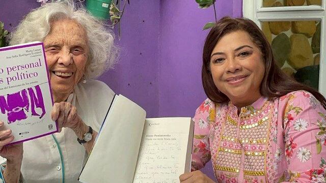 Clara Brugada aprovecha cumpleaños de Elena Poniatowska para agradecer apoyo a su campaña