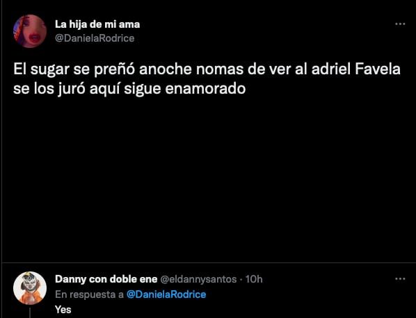 Sugar de Daniela Rodrice quedó enamorado de Adriel Favela.