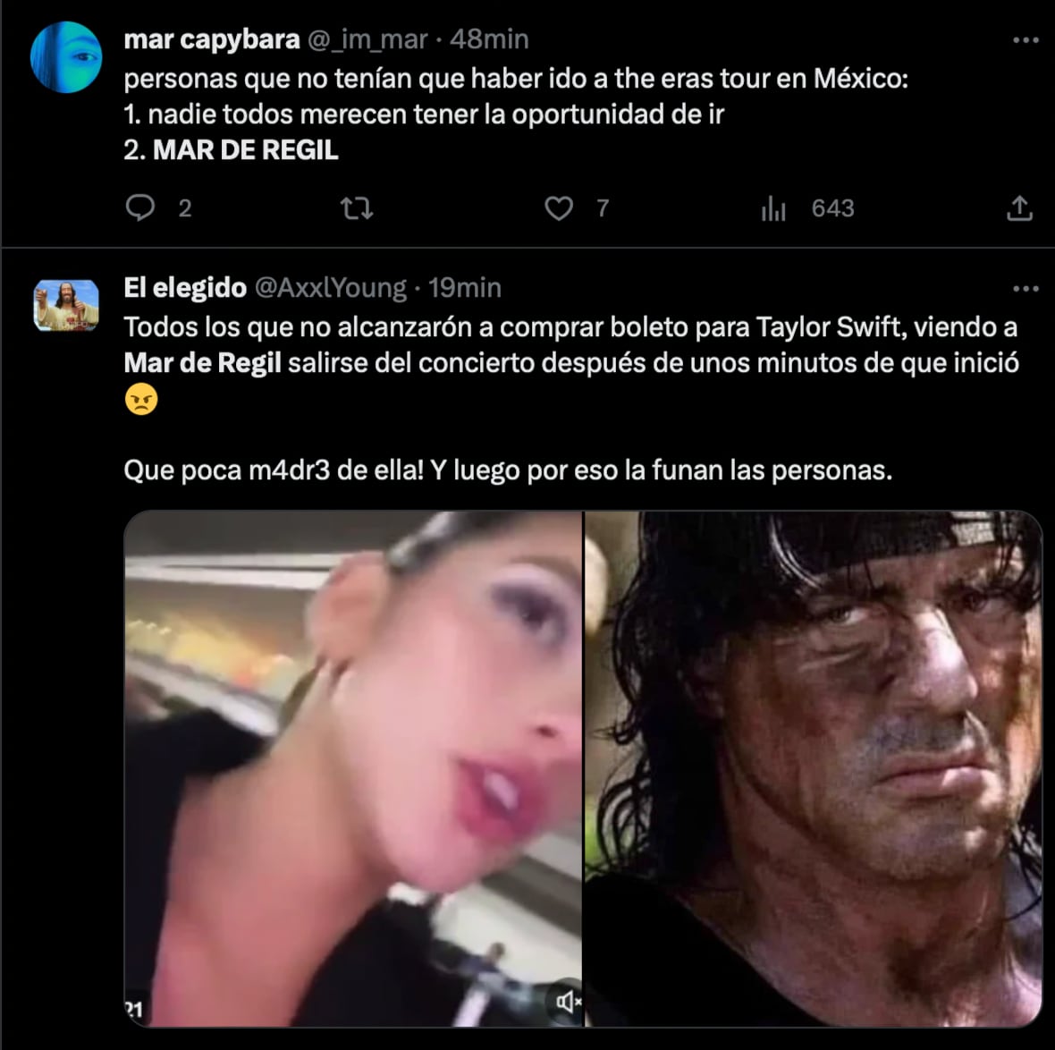 Los memes de Mar de Regil la están funando por irse a mitad del concierto de Taylor Swift en México