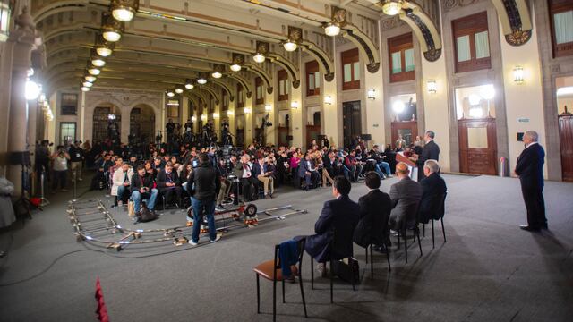 Aspecto de la mañanera de AMLO de este 4 de febrero