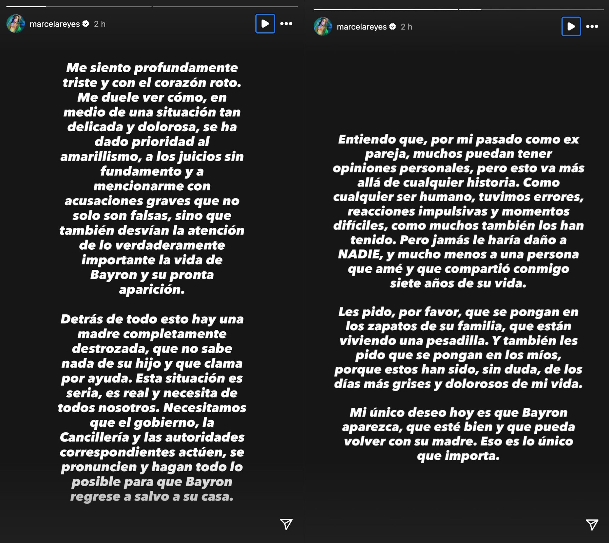 Marcela Reyes, expareja de B-King, se deslinda de la desaparición del cantante