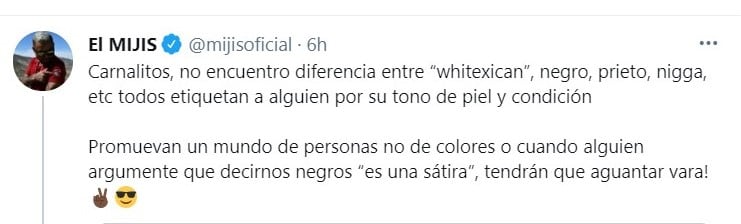 Publicación de Twitter - @Mijisoficial