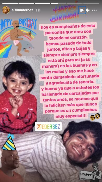 Aislinn Derbez celebra a su padre Eugenio Derbez en su cumpleaños