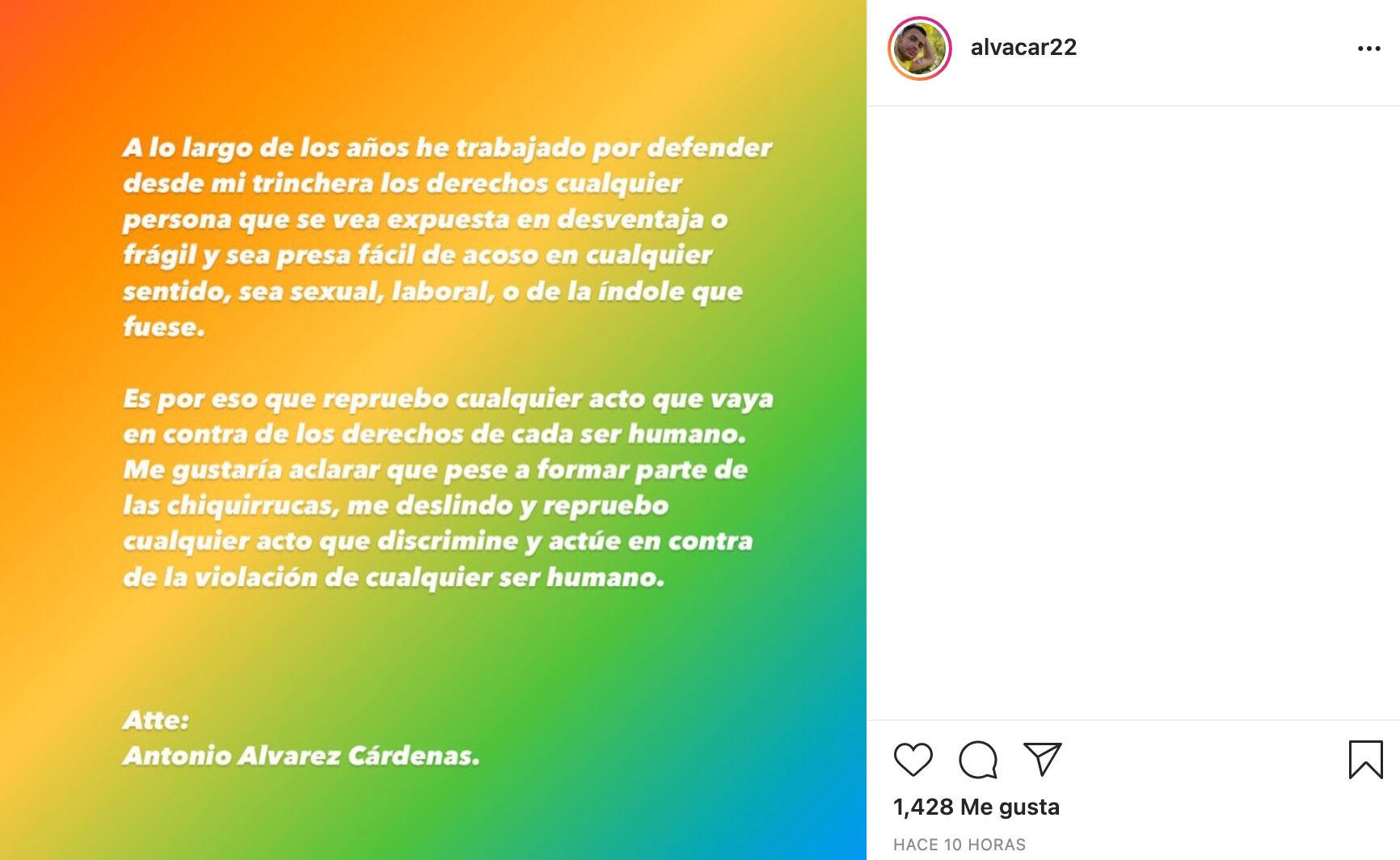 Mensaje de Antonio Álvarez