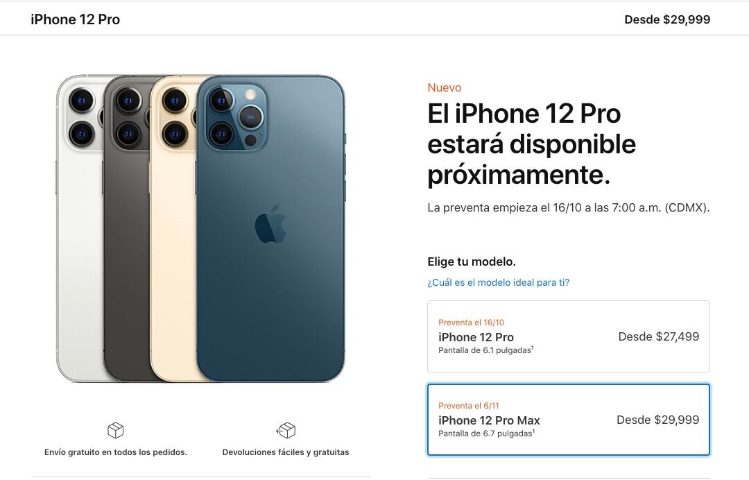 Precio iPhone 12 Pro