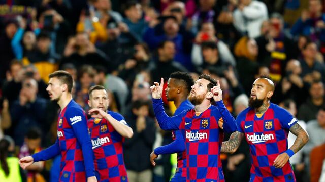 Messi jugadores del Barcelona