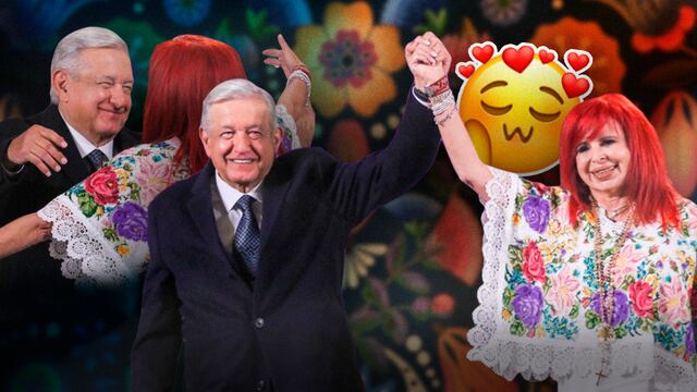 Layda Sansores da tierno abrazo a AMLO en su mañanera por el Tren Maya