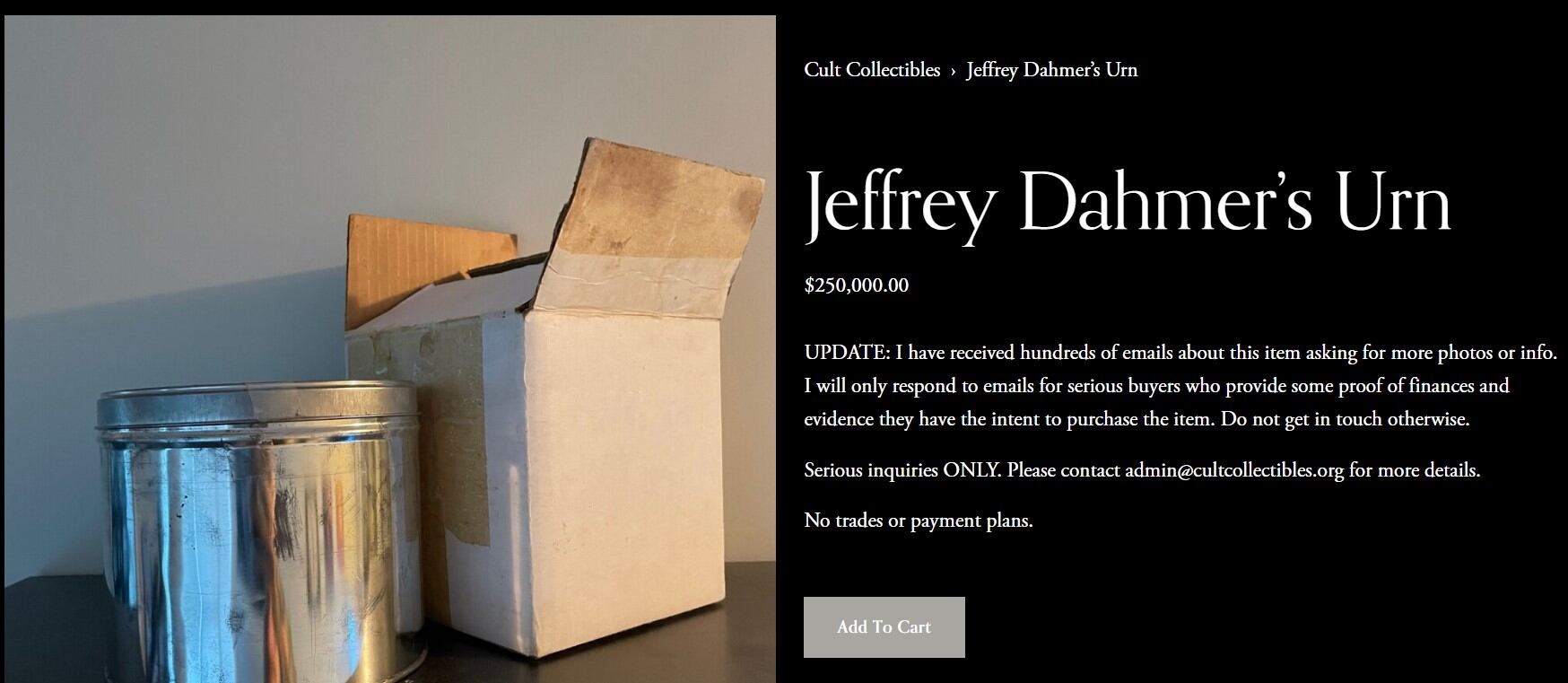 Cenizas de Jeffrey Dahmer