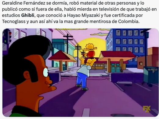 Memes de Geraldine Fernández quien mintió sobre trabajar en Studio Ghibli