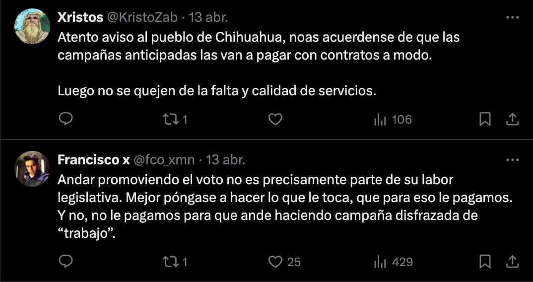 Críticas a Andrea Chávez