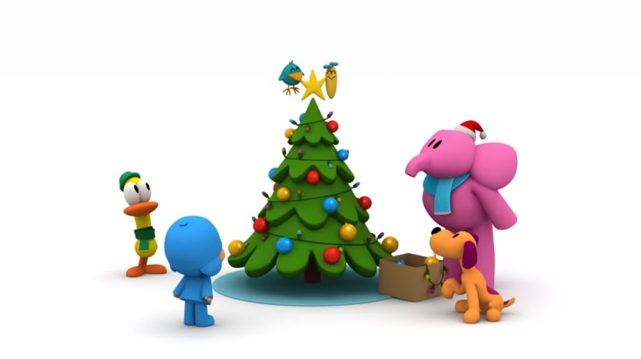 Pocoyó pone el árbol de Navidad
