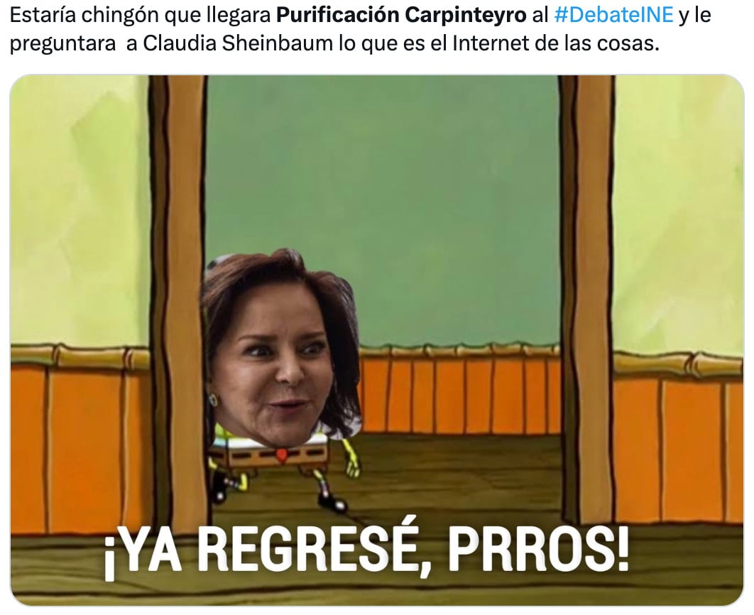 Los memes de Purificación Carpinteyro sobre Internet de las Cosas cuando confrontó a Claudia Sheinbaum