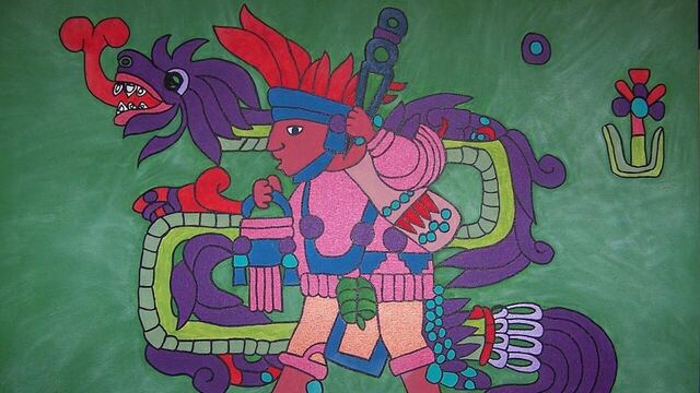 Representación de Quetzalcóatl, serpiente emplumada.