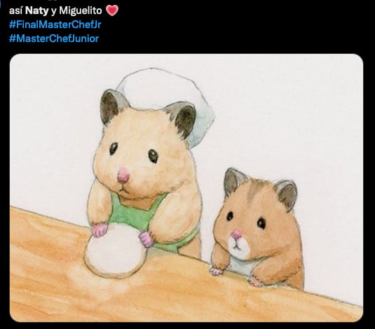 Meme de Naty y su hermano Miguelito en MasterChef Junior 2022.