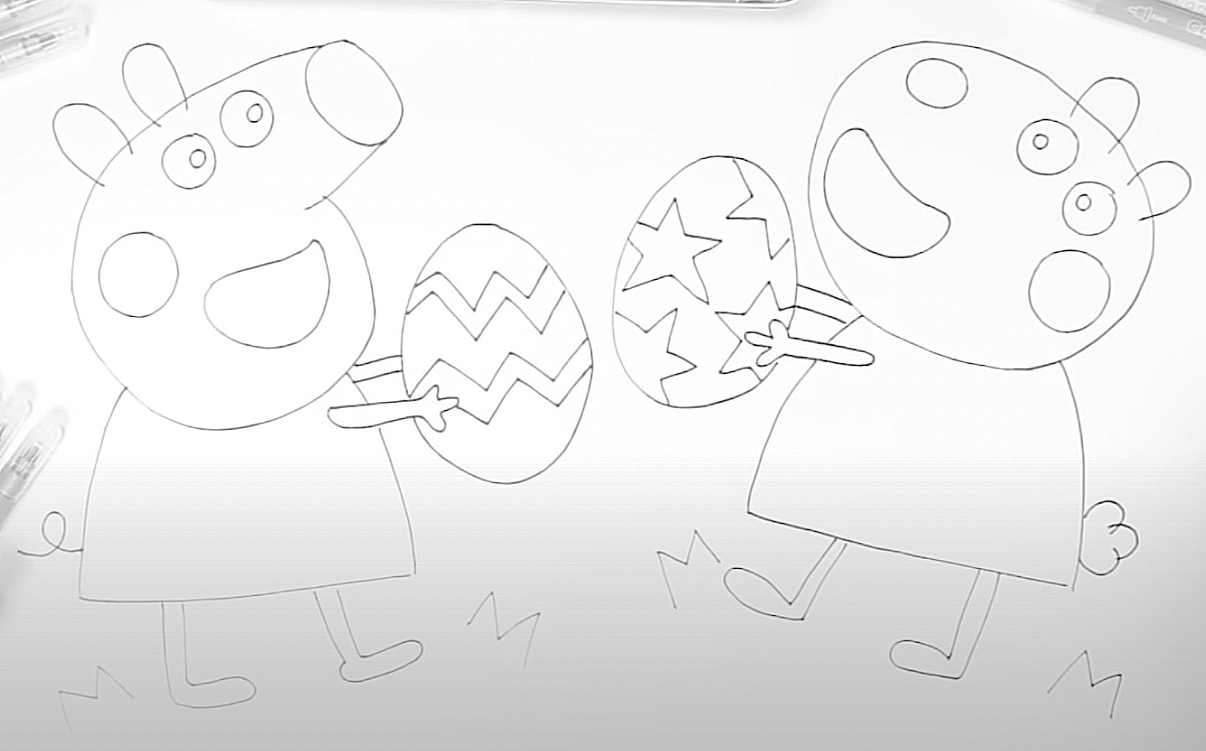 5 dibujos de Pascua de Peppa Pig para colorear que puedes imprimir