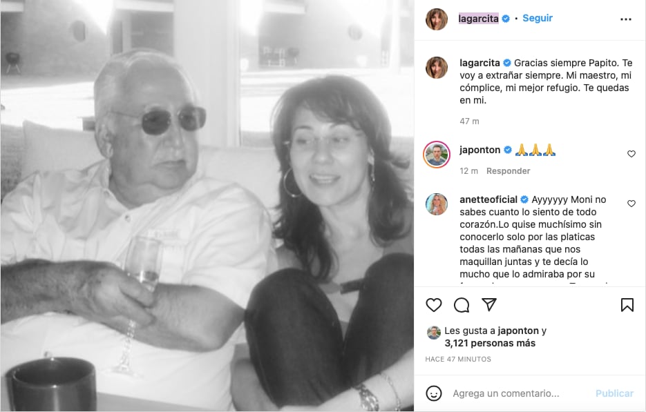 Mónica Garza se despide se su padre Manuel Garza González
