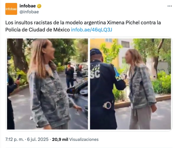 Medios argentinos reportan caso de Lady Racista, Ximena Pichel