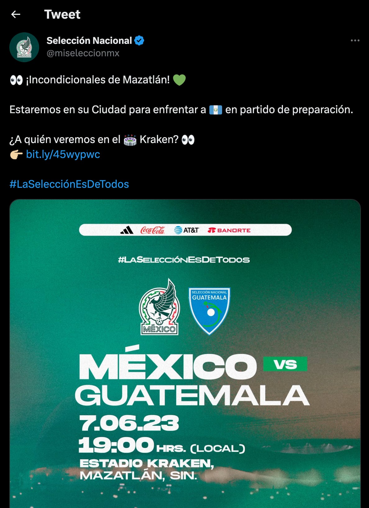 Selección Mexicana vs Guatemala