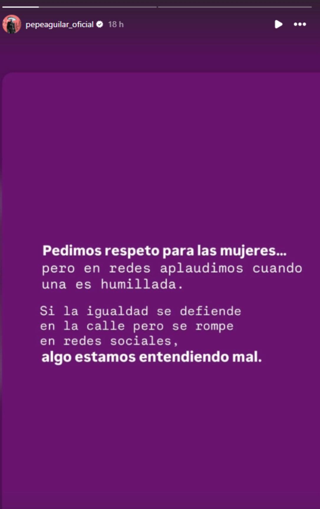 Pepe Aguilar comparte mismo mensaje que Ángela Aguilar sobre la sororidad