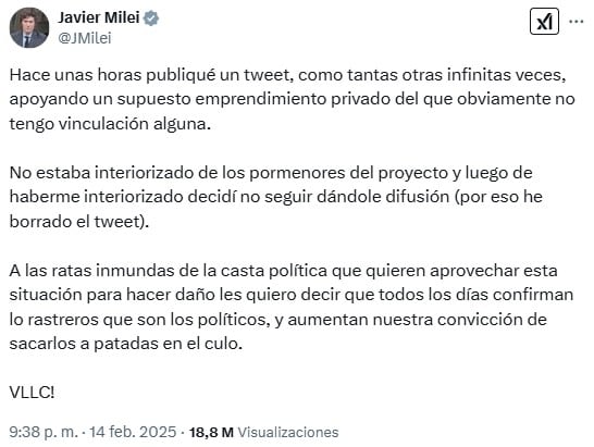 Javier Milei, presidente de Argentina