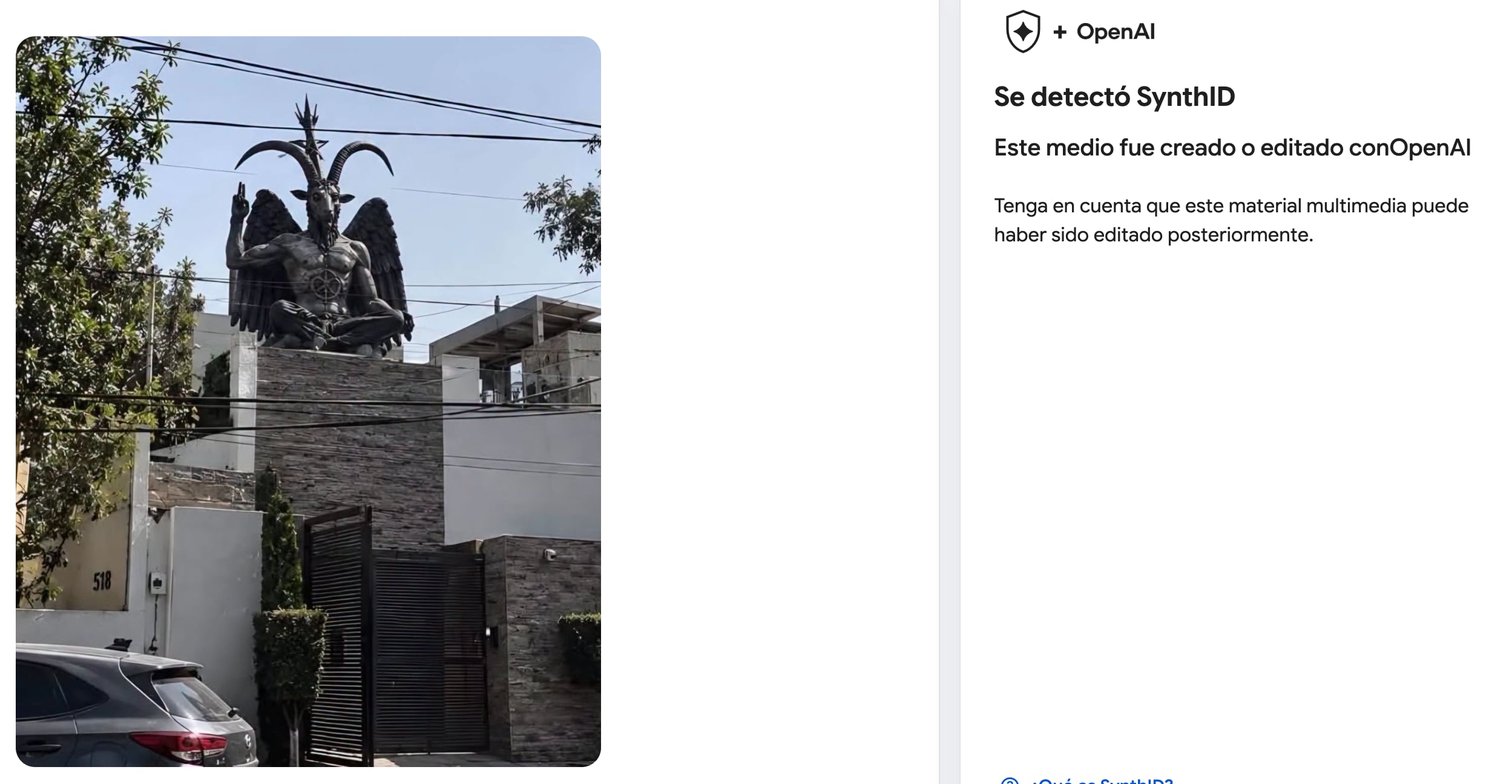 ¿Las imágenes de la estatua Baphomet en Jardines del Pedregal, fueron hechas con IA?