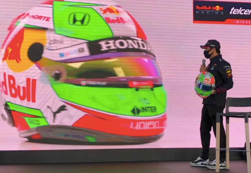 Checo Pérez dio a conocer el casco que usará en el Gran Premio de México