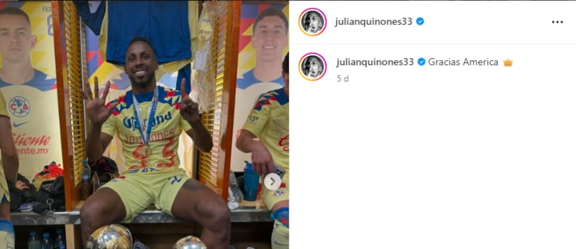Despedida de Julián Quiñones del Club América