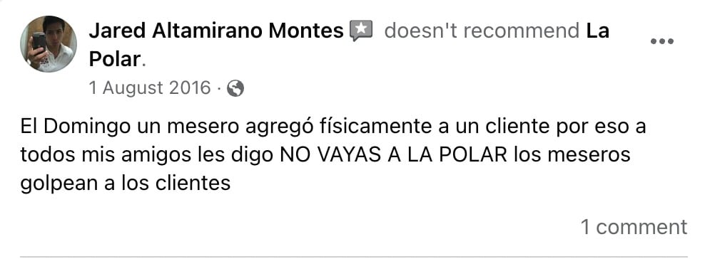 La Polar: meseros eran acusados de golpear a clientes desde 2016