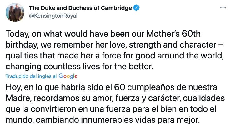 Guillermo anuncia estatua de Diana de Gales