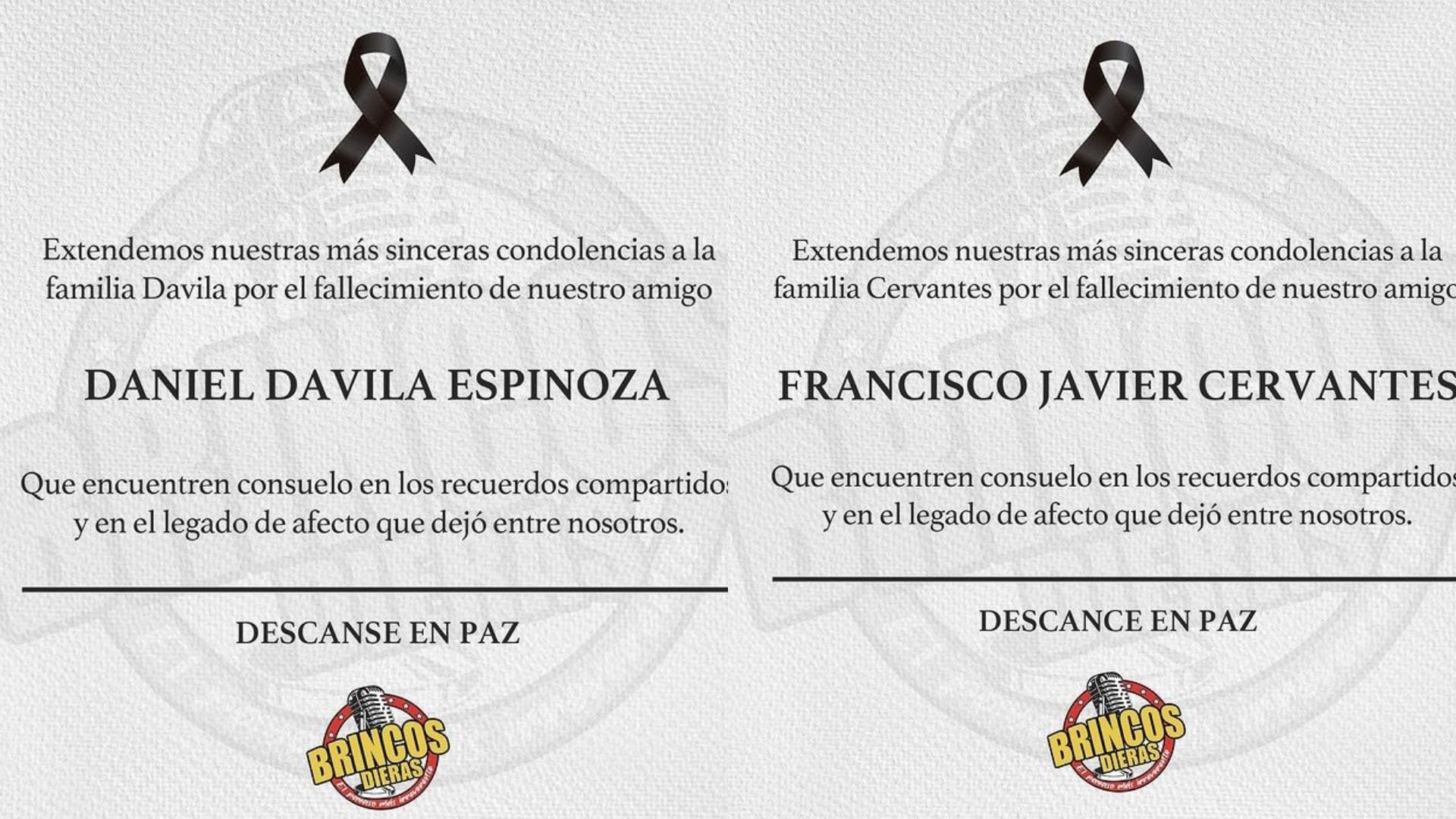 Muertos del equipo de Brincos Dieras