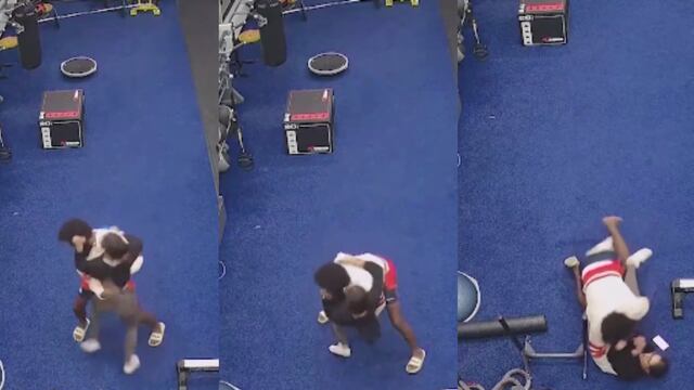 Mujer pelea con hombre que intenta agredirla en el gimnasio