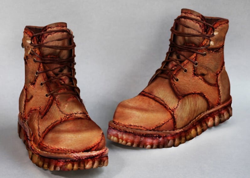 Botas Meg hechas de piel humana