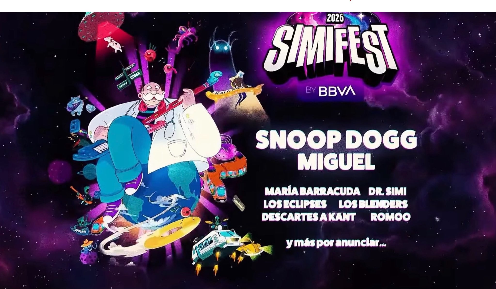 Simifest 2026: cartel completo con Snoop Dogg, Miguel y más artistas