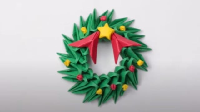 Corona de Adviento de origami