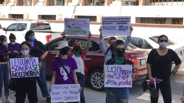 Protesta Ley Olimpia en Sonora