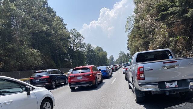 Carretera México-Cuernavaca congestión por paro